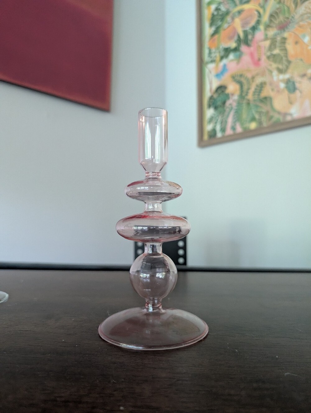 Colorful Glass Candlestick Holder